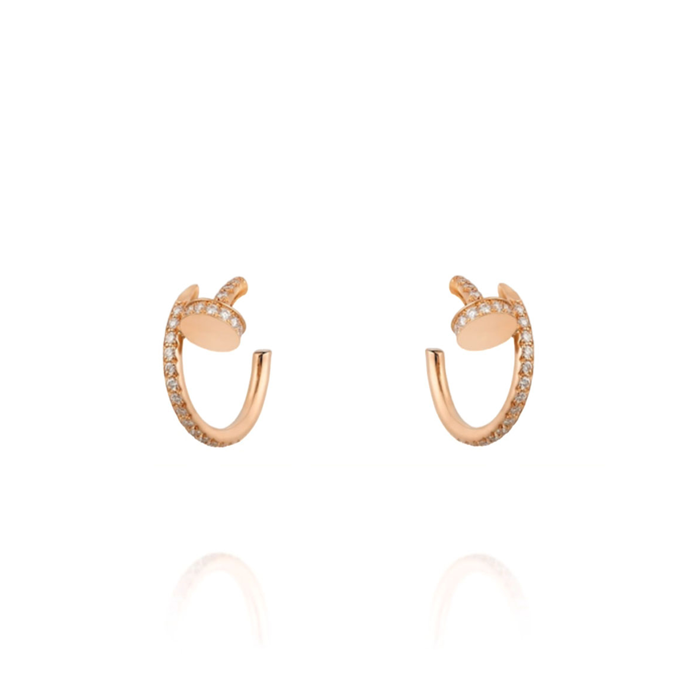 CARTIER JUSTE UN CLOU HOOP EARRINGS SMALL MODEL PAVED REF. B8301429